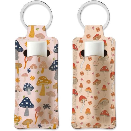 Kal-2pcs Porte-Clés Porte-Baume À Lèvres Arc-En-Ciel Lèvres En Tissu De Plongée Élastique À Lèvres Portable Couronne De Fleurs Manche Chapstick Pour Chapstick 