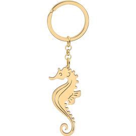 KAL-Océan En Acier Inoxydable Mignon Animal Hippocampe Porte-Clés Charme Cadeau Pour Femmes Filles Clé De Voiture Sac À Main Accessoires