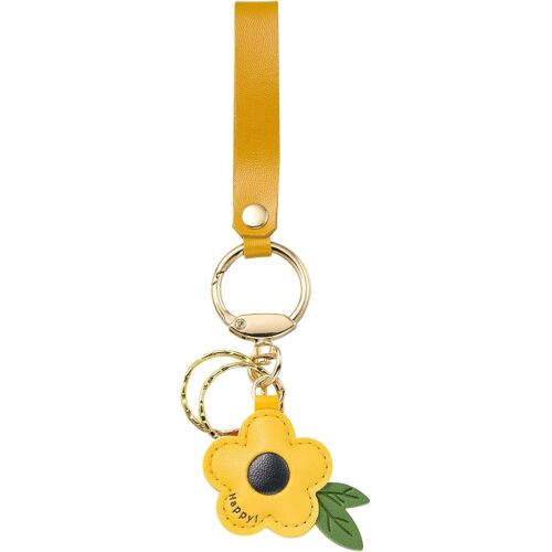 KALANKA-Breloque de sac à main en cuir pour sac à main - Joli porte-clés fleur en cuir avec boucle en alliage pour sac à main, sac à dos, décoration pour femme
