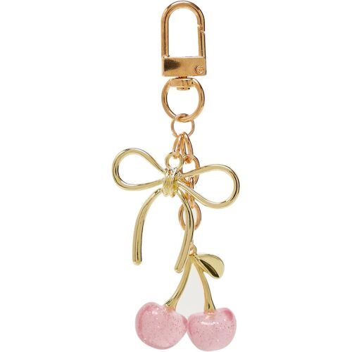 Kalanka-Porte-Clés Cerise Rose Mignon Pour Femme, Breloque Sac À Main Élégante Avec N?ud Doré, Pendentif Cerise Kawaii, Charm Bag Pour Sac, Sac À Dos, Clés, Voiture, Idée Cadeau Tendance Pour Femmes