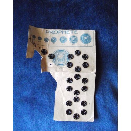 Mercerie Ancienne Pression Marque Le Prophète Carte De Carton Non Entière Reste 20 Pressions Sur La Carte.