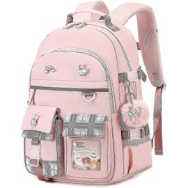 Sac à dos pour les filles,sac d'école de 15,6 pouces enfants maternelle collège élémentaire sacs à dos Grands sacs de livres pour adolescentes filles femmes étudiants journée de voyage décontracté