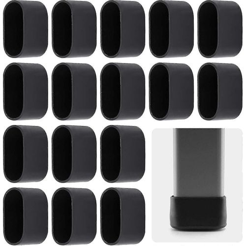 16pcs Capuchon De Pied De Chaise,Protection De Pied De Chaise,Protection De Sol,Capuchons De Pied,Capuchon De Couverture En Plastique,Chaise Pliante,Tube Ovale Pour Pieds De Chaise Inclinés,Cha De Jar