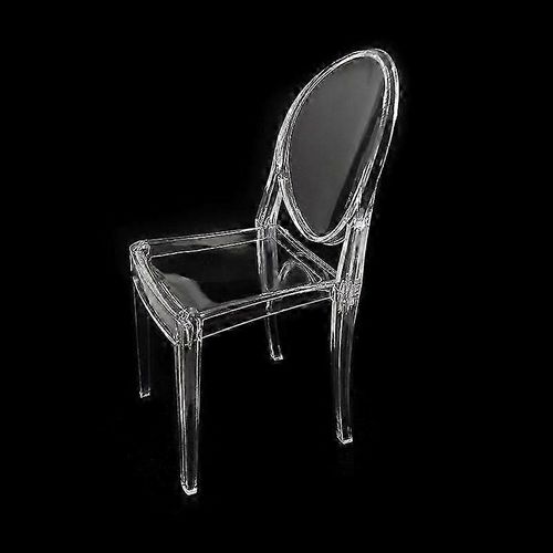 2 Chaises De Salle À Manger Transparentes Du Milieu Du Siècle,Modèle En Plastique Cristal Pour Maisons De Poupées