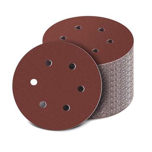 150mm Disque de Ponçage, 60 Pcs Disque Abrasif, 6 Inch 6 trous Disque a Poncer Pour Poncer/Polir/Dérouiller(Grain 40/80/120/240)
