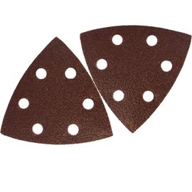 Lot de 50 triangles de meulage 93 x 93 x 93 mm, Grain 120 pour Ponceuse Delta 6 trous