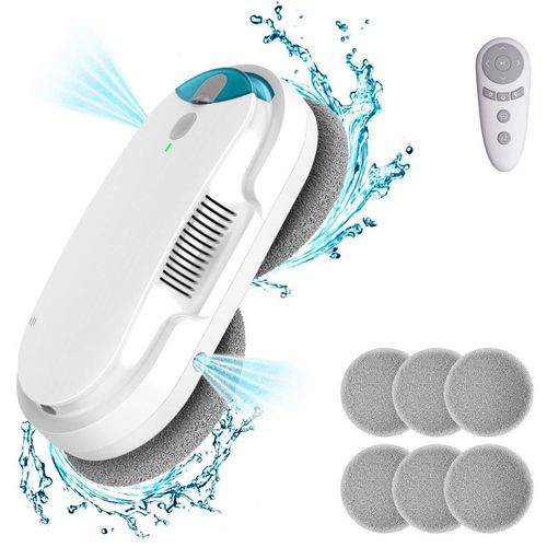 INSE W1 Robot nettoyeur de vitres, aspiration puissante de 3 200 Pa, pulvérisation d'eau automatique, télécommande, planification intelligente des trajets