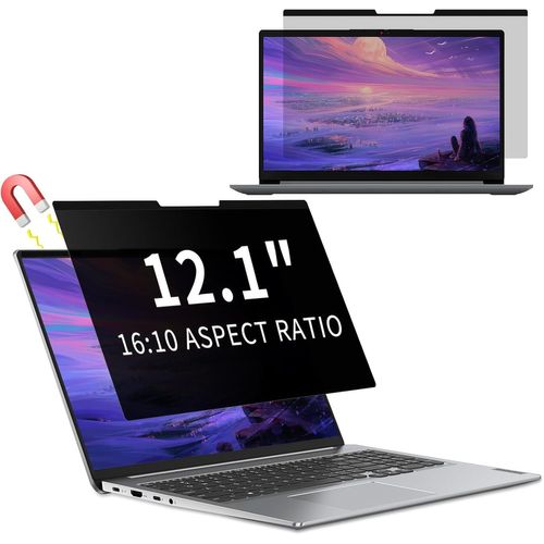 FIFT-Filtre De Confidentialité Pour 12,1 Pouces,Magnétique Amovible Protection D'Écran Anti Lumiere Bleue,Anti Espion Protecteur D'Écran Pour Ordinateur Portable 12,1"" 16:10 (261 * 171) Mm