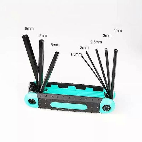 Jeu de clés Allen pliantes 8 en 1 Outil de jeu de clés Allen métriques ou ensemble de clés Torx pliables inviolables Kit de clés étoiles portables