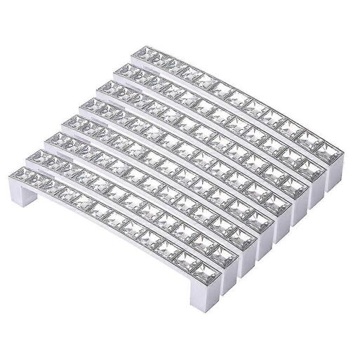 Lot de 8 boutons de poignée de meuble carrés en strass de style européen pour porte d'armoire, tiroir, armoire, 1