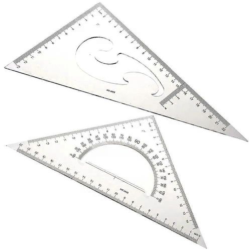 Ensemble de 2pcs 30/60 45 degrés Triangle Rapporteur Règle Outil de dessin