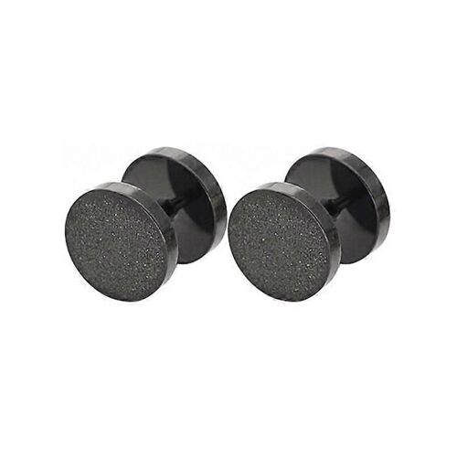1 Paire D'étoiles En Acier Inoxydable Haltère Vis Boucles D'oreilles Pour Hommes / Femmes Collection Populaire Punk Noir Piercings Bijoux Vente Chaude
