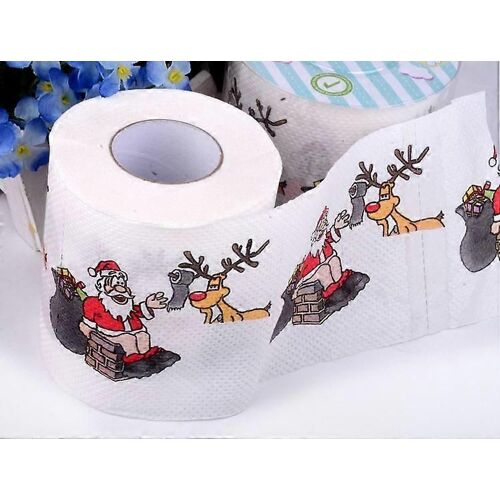 30m 1roll bleu et blanc coeur zèbre léopard papier toilette mouchoirs rouleau pour WC joyeux Noël décoration en gros