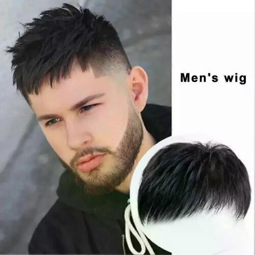 Postiche Pour Hommes Perruque Élégante Pour Hommes Perruque De Cheveux Synthétiques D'apparence Naturelle Pour Les Taches Couverture De Cheveux Gris Postiche Court Droit