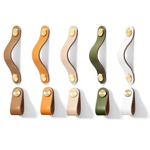 2Pc Poignées de porte en cuir Tiroir Poignées d'armoire Poignées de porte Poignées de porte Poignée de porte de meuble écologique