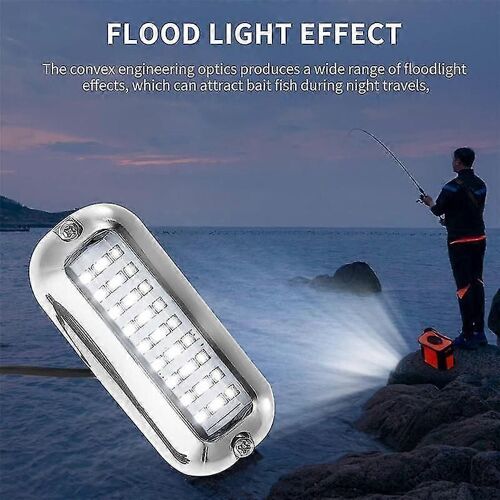2pcs 27 Led En Acier Inoxydable Bateau Tableau Arrière Lumière Sous-Marine Ponton Marin Lumière Étanche Marine Li