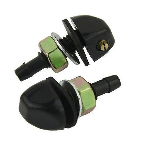 2 Pcs Noir En Plastique Voiture Vitre Avant Pare-Brise Lave-Brise Buse Pulvérisation Pour Bmw Paire