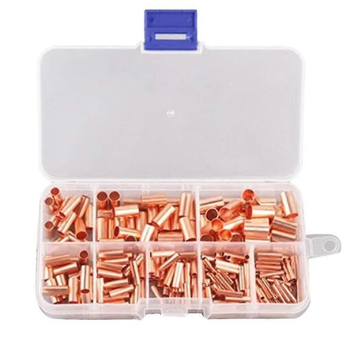 250pcs gt cuivre connexion tuyau fil joint petit tube en cuivre terminal câble cosse lacet chausson kit de virole