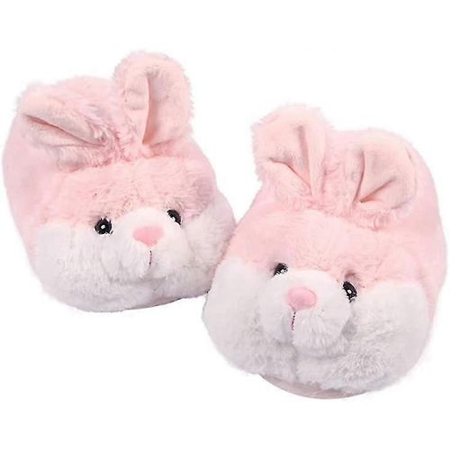 Pantoufles De Lapin Classique Chaud En Peluche Fuzzy Pantoufles Antidérapantes De Maison D'intérieur Antidérapantes Pour Les Femmes (2-B-B)