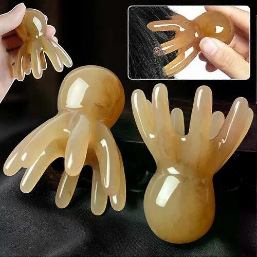 Résine Octopus Massage Peigne Tête Méridien Grattage Cuir Chevelu Masseur Outil Portable 8-Griffes Tête Spa Massage Peigne Pour Anti Fatigue