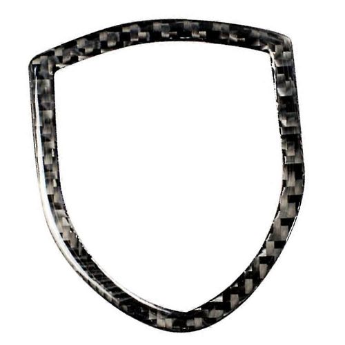 Extérieur De La Voiture Avant Logo Emblème Garniture Couvercle Cadre Noir Fibre De Carbone Convient Pour - 2014-2019