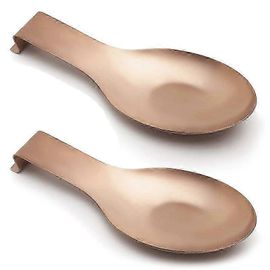 Repose-Cuillère Pour Comptoir De Cuisine Repose-Ustensiles De Cuisine Porte-Cuillère Porte-Louche Pour Cuisinière Rouille Or Rose (2pcs)