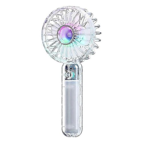 Ventilateur portable Vitesse du ventilateur portable réglable,ventilateur rechargeable USB avec 7 LED Veilleuse colorée pour l'extérieur,les voyages