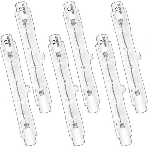Pack De 6 Ampoules Halogènes R7s 78mm 100w 230v,Lampe Tube Halogène Dimmable,Blanc Chaud 2700k,1500lm,Spot Halogène Linéaire,Pour Éclairage Paysager,