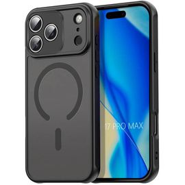 Coque pour iPhone 17 Pro Max, avec Anneau Magnétique et Protection Caméra - Translucide Noir - EFConnection