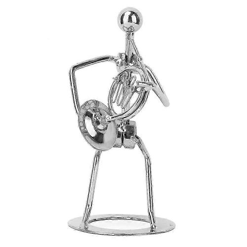 Vintage Fer Art Noir Homme Figure Cor Français Performer Maison Bar Affichage Décoration De Bureau