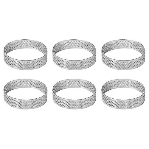 Moule À Gâteau, 6 Pièces, Cercle À Tarte Poreux En Acier Inoxydable, Moule À Gâteau Perforé, Cercle À Mousse À Gâteau