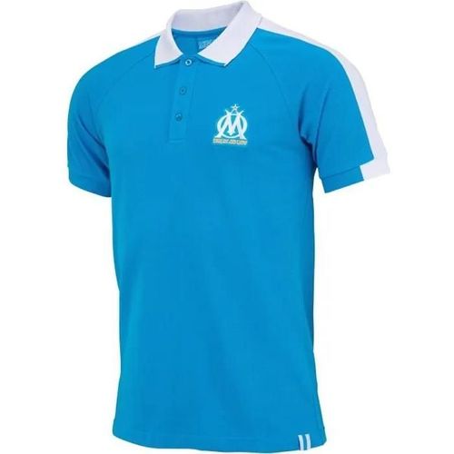 S - Polo - Olympique De Marseille - Homme - Coton - Manches Courtes - Bleu