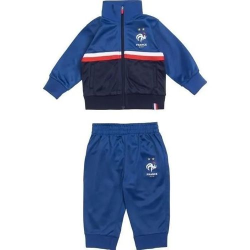 18 Mois - Survêtement Fff Bébé - Equipe De France - Polyester - Manches Longues - Bleu - Officiel
