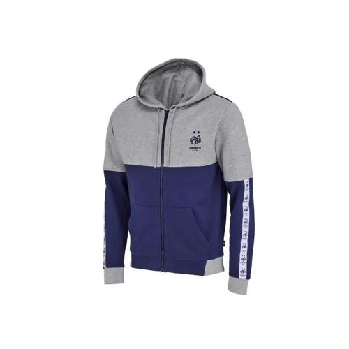 S - Sweatshirt - Weeplay - France Zip - Bleu Marine/Gris - 100% Coton - Adulte