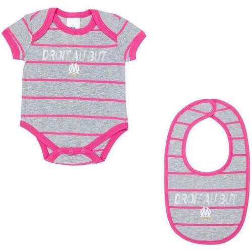 18 Mois - Body Bavoir Bébé Fille Om - Collection Officielle Olympique De Marseille