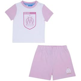 9-12 Mois - Ensemble T-Shirt Short Bébé Fille Om - Collection Officielle Olympique De Marseille