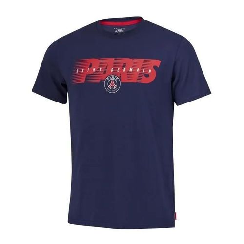 L - T-Shirt - Paris Saint Germain - Collection Officielle - Bleu - Ajustée - Manches Courtes