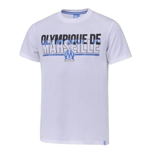 Xxl - T-Shirt - Olympique De Marseille - Om - Blanc - Manches Courtes - Adulte