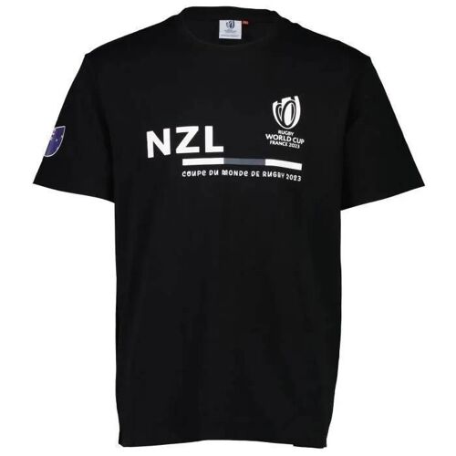 L - T-Shirt - New Zealand - Rwc - Coupe Du Monde Rugby 2023 - Coton - Mixte - Noir