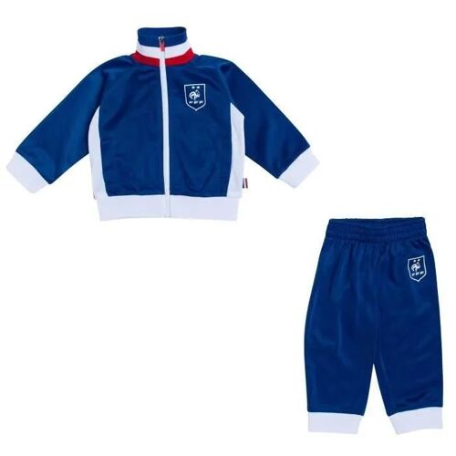3 Mois - Survêtement Bébé - Fff - Equipe De France - Bleu - Manches Courtes - Polyester