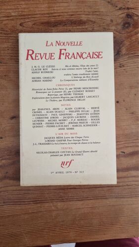 La Nouvelle Revue Française - 1er Avril 1979, Numéro 315