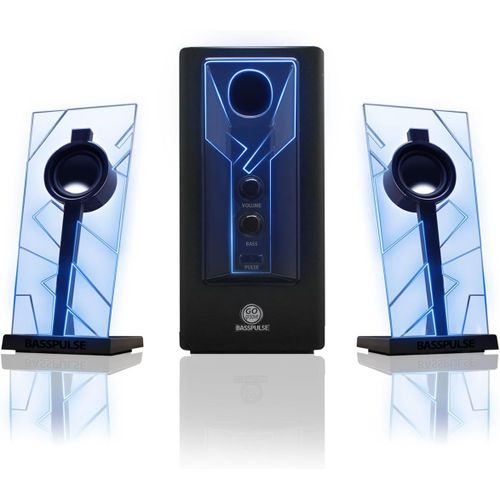 Haut Parleurs Pc Enceintes Stereo 21 Satellite Basses Passives Lampes Led Scintillantes - Compatible Avec Ordinateur, Tablette, Smartphone Et Tout Appareil Equipé D'Un Port Aux 3[ZHB1673]