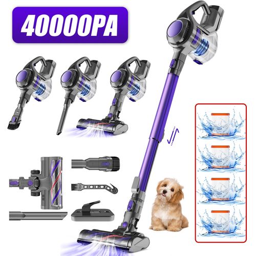 Aspirateur balai,Aspirateur sans fil,40000Pa/400 W, Autonomie 55min, 2200mAh, 1.5L Capacite,AdormiiTech