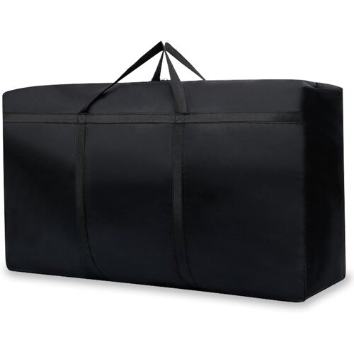 SJZG-Grand Sac De Rangement Sous Lit Housse, Pour Couette Vêtements Édredons Couvertures Oreillers Jouets, Sac Demenagement Grand Format, Résistants À L'Eau, Noir, 230L, 110 X 35 X 60 Cm