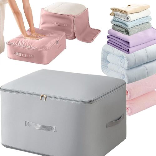 Tzf-Grand Sac De Rangement Ultra Compact Auto-Compressant 2024 En Nylon Pour Vêtements Et Couettes, 52 X 42 X 60 Cm