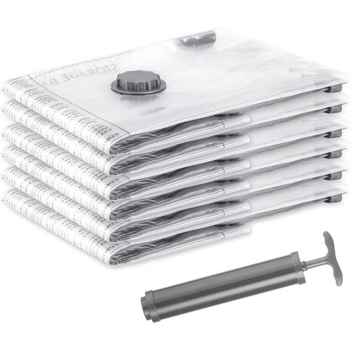 SJZG-Lot De 6 Sacs Sous Vide Pour Vêtements - 40 X 60 Cm - Sans Bpa - Sacs De Rangement Sous Vide - Pour Vêtements, Coussins Et Vestes (Sacs Sous Vide Pour Vêtements Et Couettes, 6X Small (40X60 Cm))