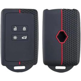 Coque De Clé De Voiture À 4 Boutons En Silicone Pour Renaul-T Clio Megane Koleos Kadjar Kangoo Twingo Talisman Captur Espace Dacia Duster Protection De Clé (Rouge)
