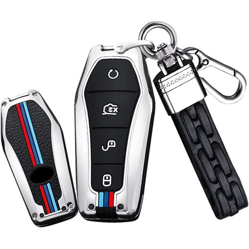 Coque De Clé De Voiture Intelligente Compatible Avec Byd Song Plus Atto 3 Han Ev Tang Dm Qin Seal Dolphin Metal Coque De Protection Accessoires Clé D'origine Remplacement Coque De Clé 4 Boutons