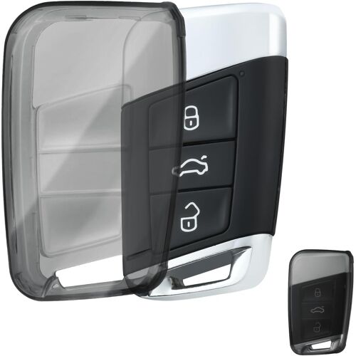 Coque Cle Transparent Couvre Clé Cache Clef,Etui A Cles Étui À Clés Voiture Pour Vw Volkswagen Passat B8 Jetta Polo Tiguan T-Roc Mk2 Scirocco Skoda Superb Kodiaq Seat.[D189]