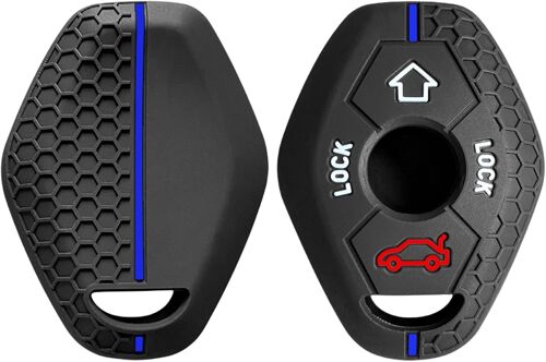 Silicone Pour Clé De Voiture Étui Pour X3 X5 Z3 Z4 3 5 7 Series E38 E39 E46 E83 E53 M5 325i 330i Keychain Accessories (Ligne Bleue)